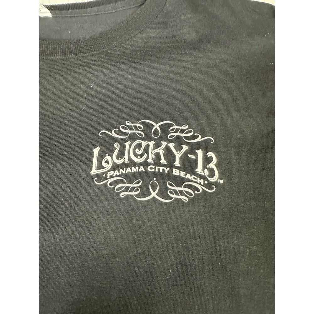 VTG Y2K Lucky 13 Panama City Beach,FL Men's 3XL Biker Tshirt - Picture 3 of 7
